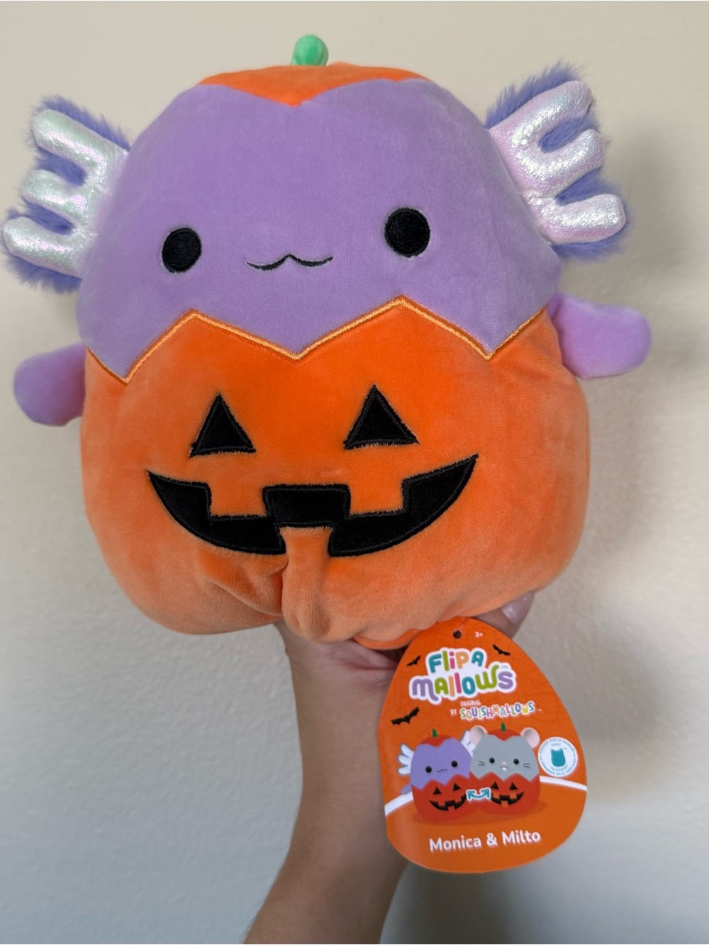 NWT 8” Flipamallow Monica & Milto Axolotl and Mouse Squishmallow